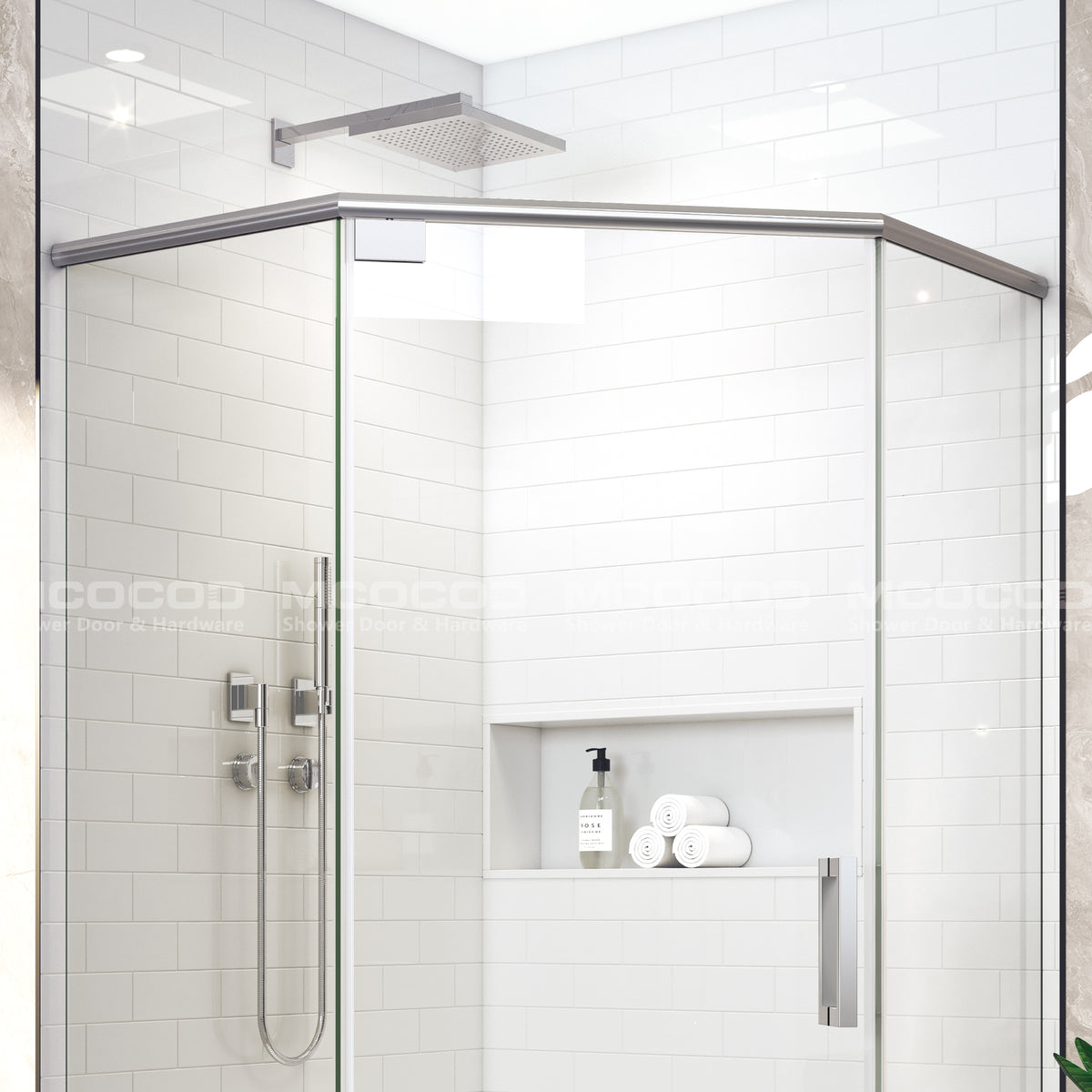 MCOCOD® Customize Framed Shower Enclosure Three Glass Shower Doors - P08L-03