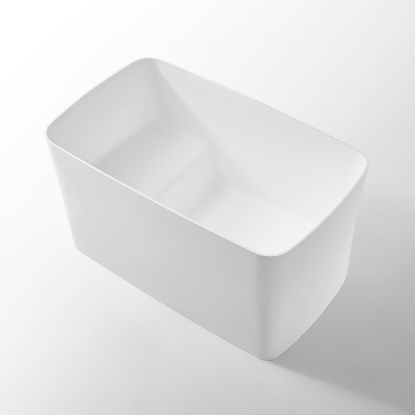Rectangular Acrylic Solid Surface Bathtub in Matt White Pure