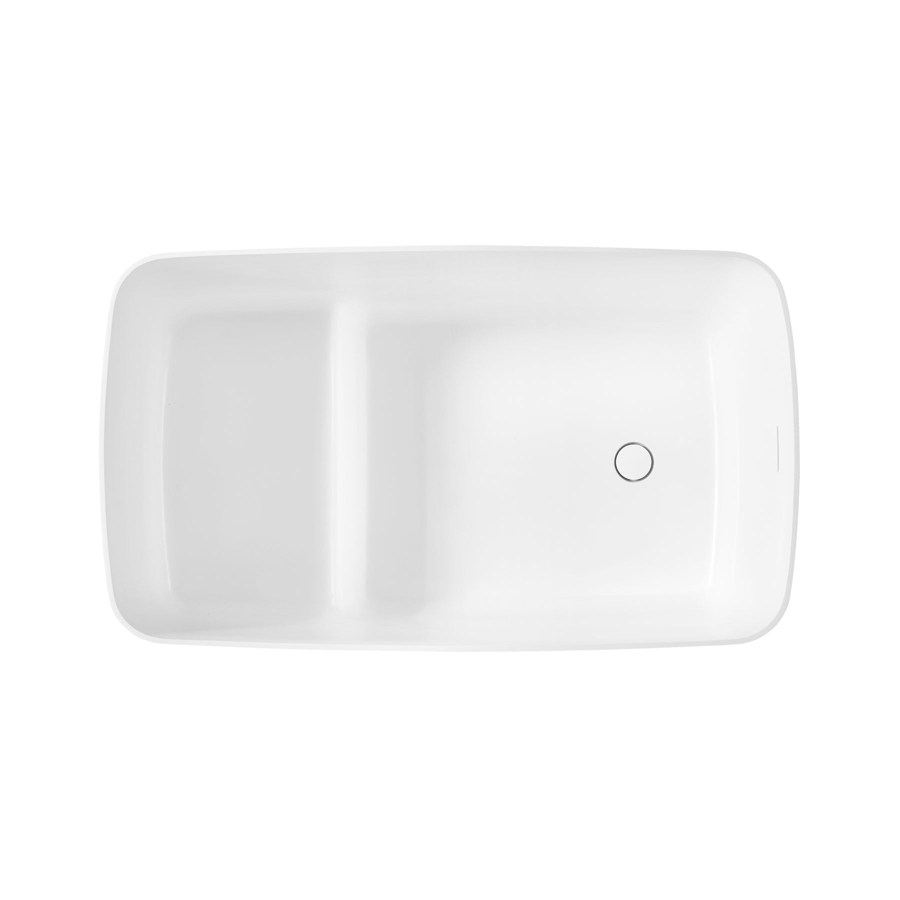 MCOCOD® Rectangular Acrylic Solid Surface Bathtub in Matt White Pure