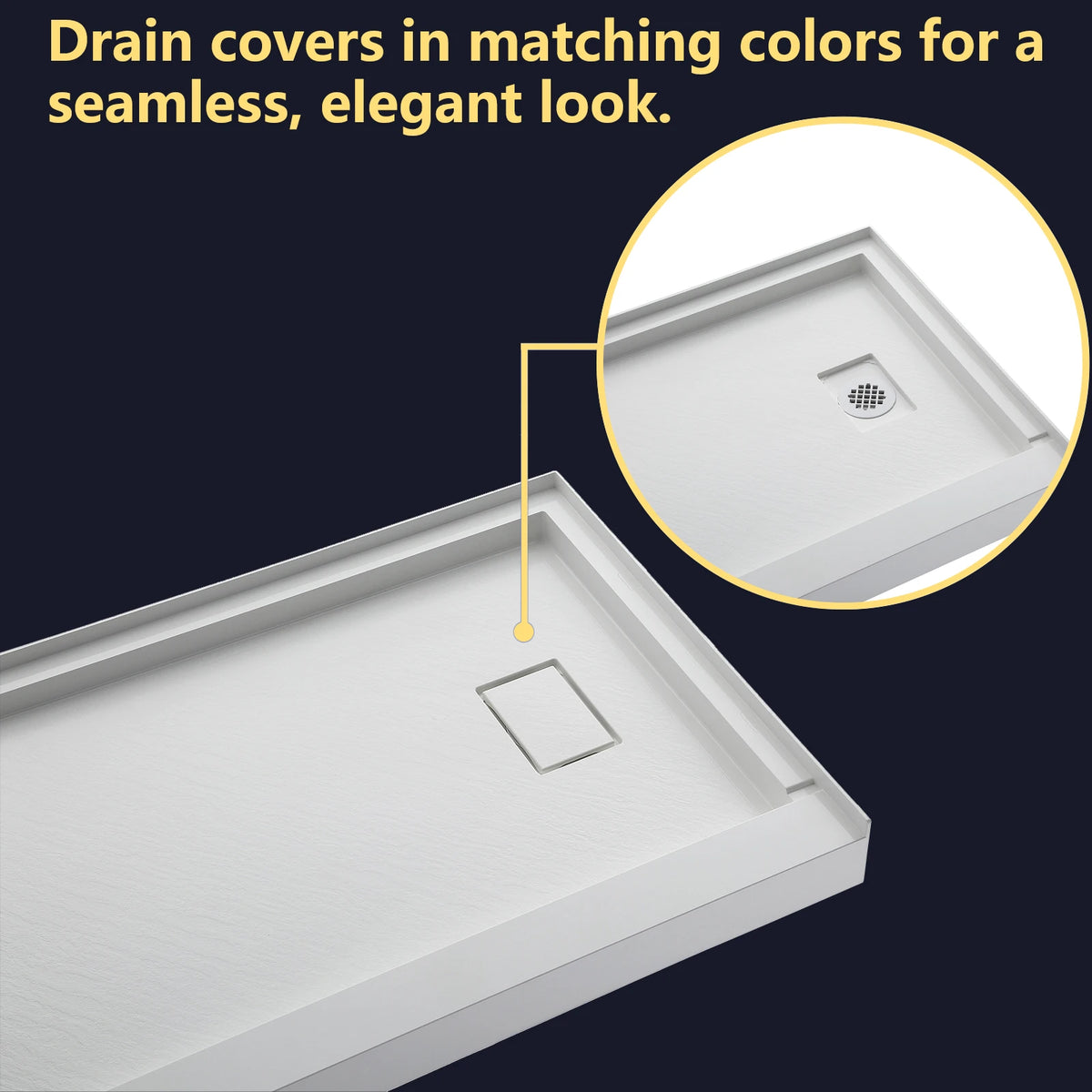 MCOCOD® Right Drain with Edges Shower Base in SMC