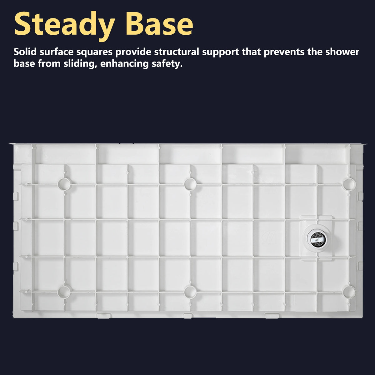 MCOCOD® Right Drain with Edges Shower Base in SMC
