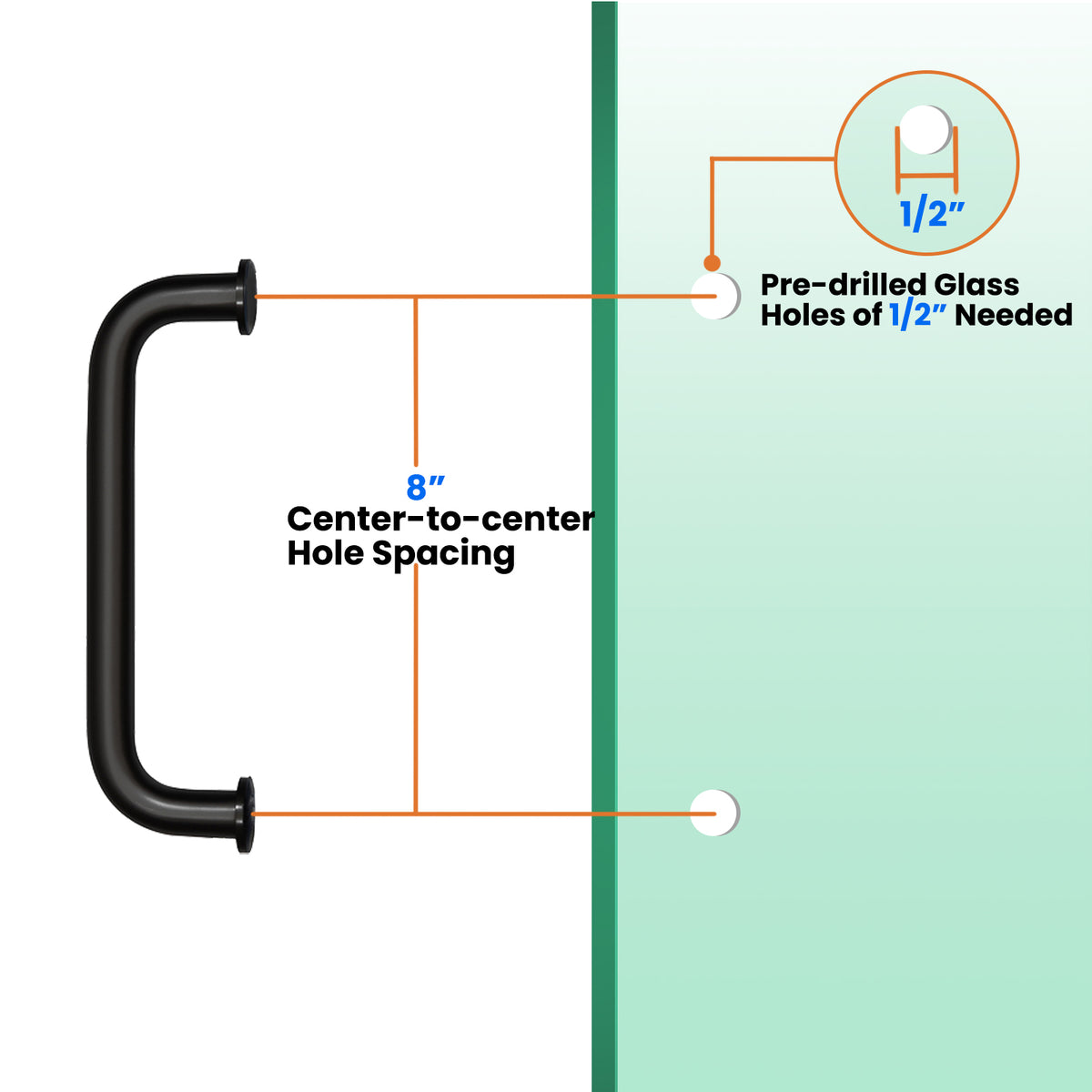 MCOCOD® Hardware Kit for Frameless Corner Hinged Shower Enclosure - H06-01