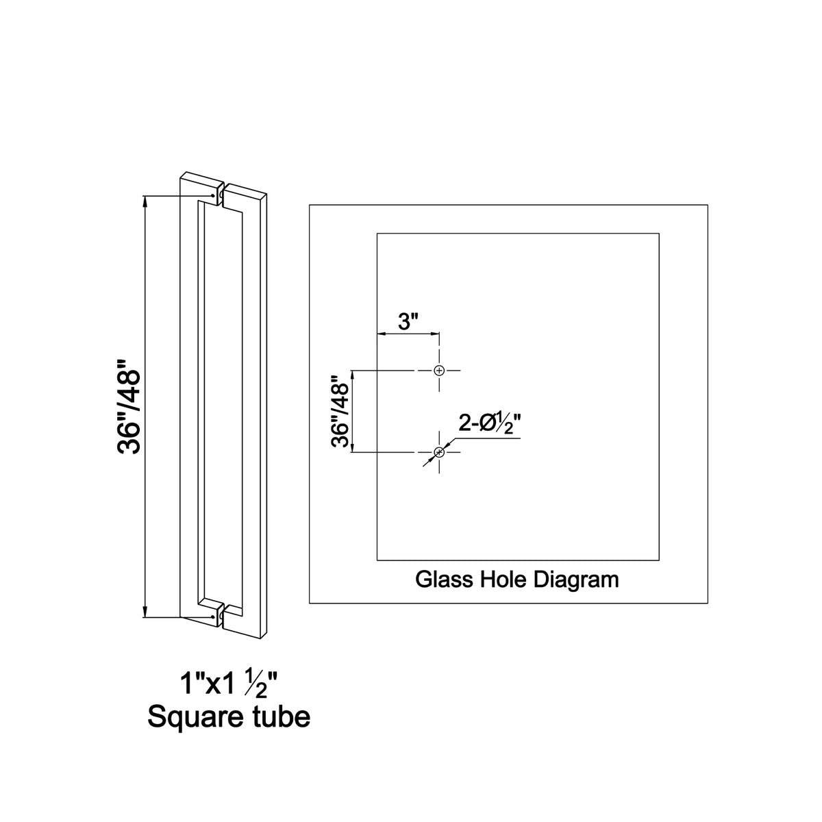 MCOCOD® Square Pull Main Door Handles