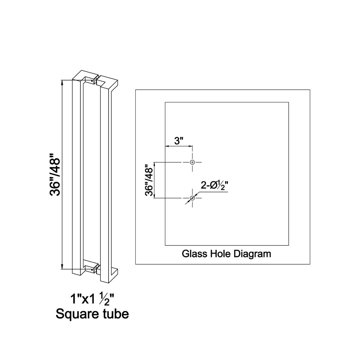 MCOCOD® Square Pull with Corner Main Door Handles