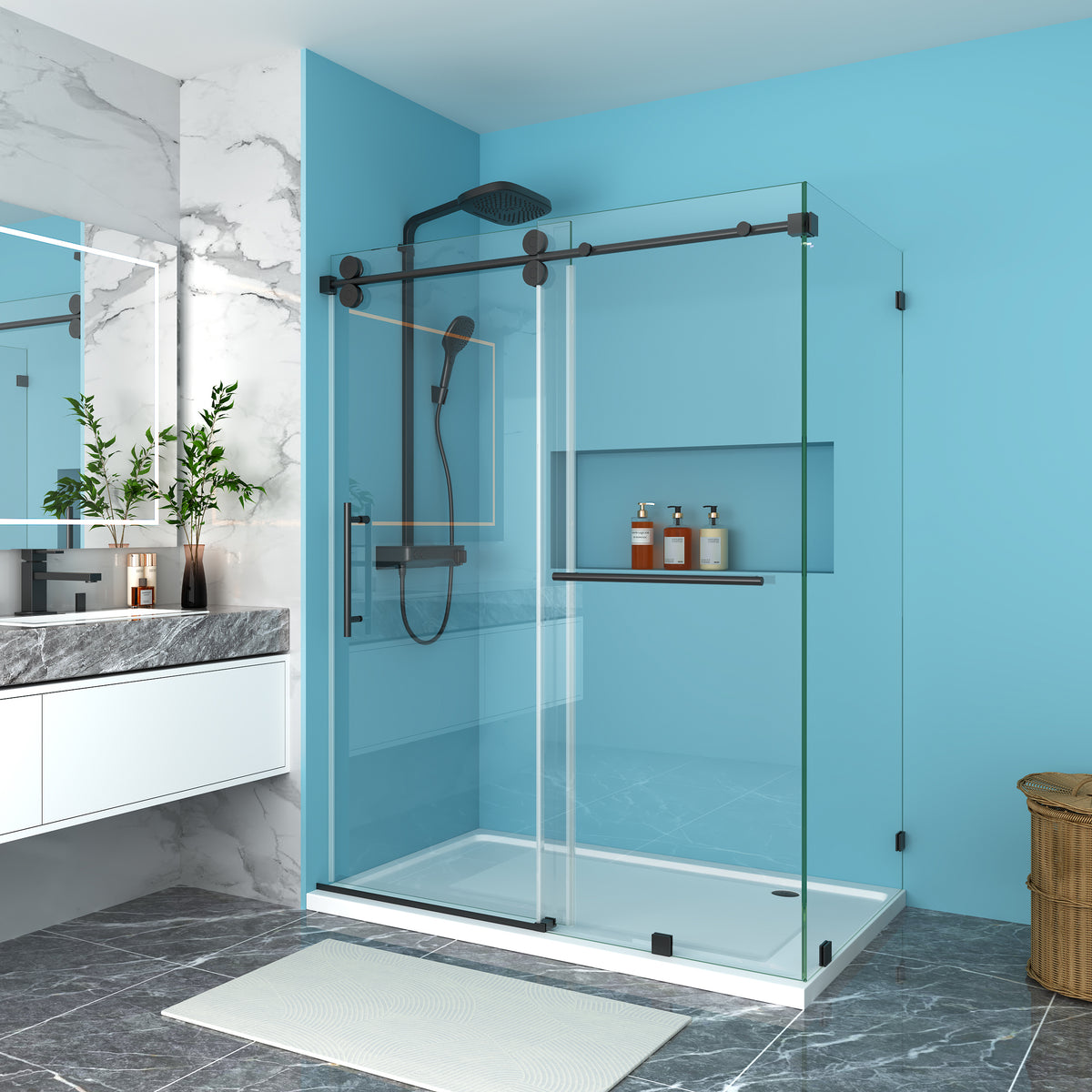 MCOCOD® Customize Single Sliding Frameless Shower Enclosure - SS04-01