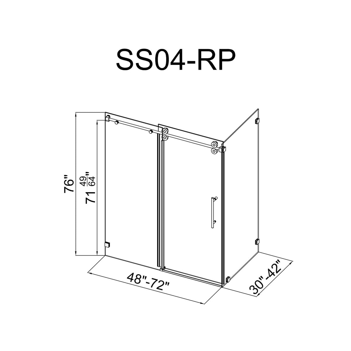 MCOCOD® Customize Single Sliding Frameless Shower Enclosure - SS04-01