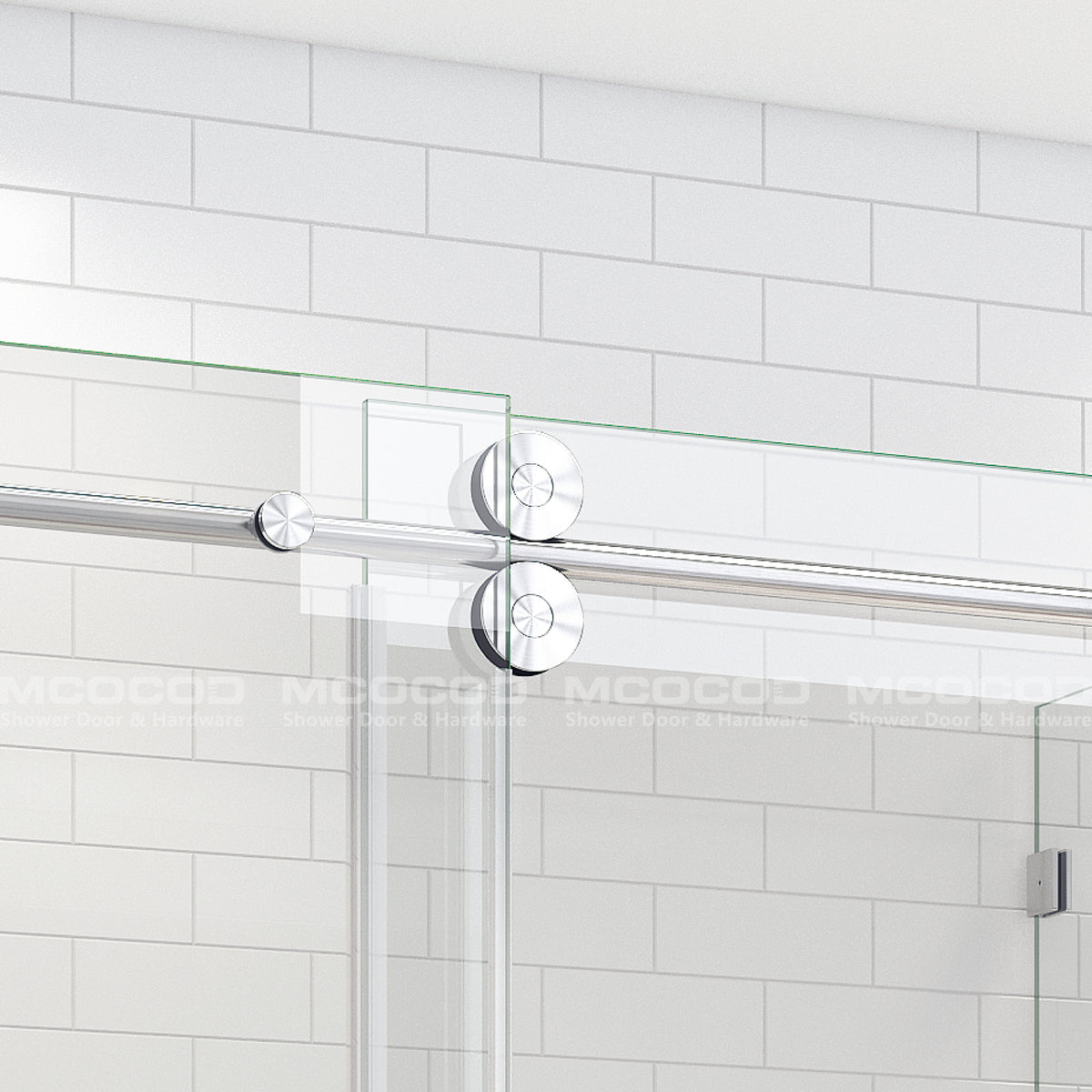 MCOCOD® Customize Large Openings Spaces SS04+H06-04 for Single Sliding Bathtub Shower Door and Frameless Swing Glass Door