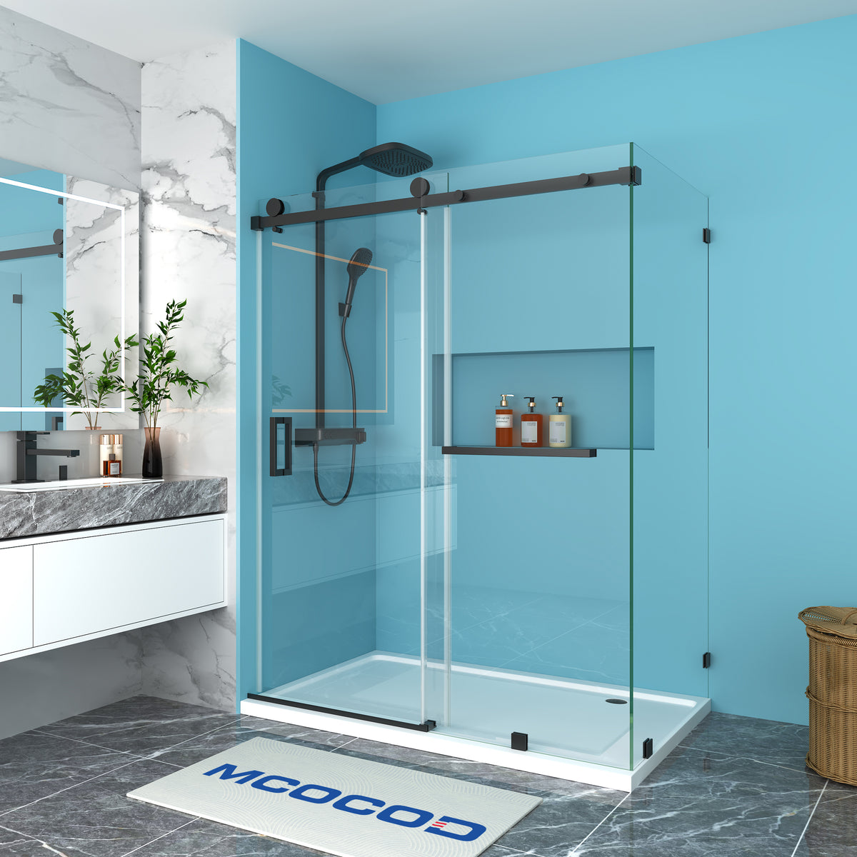 MCOCOD® Custom Frameless Single Sliding Shower Enclosure - SS05-01