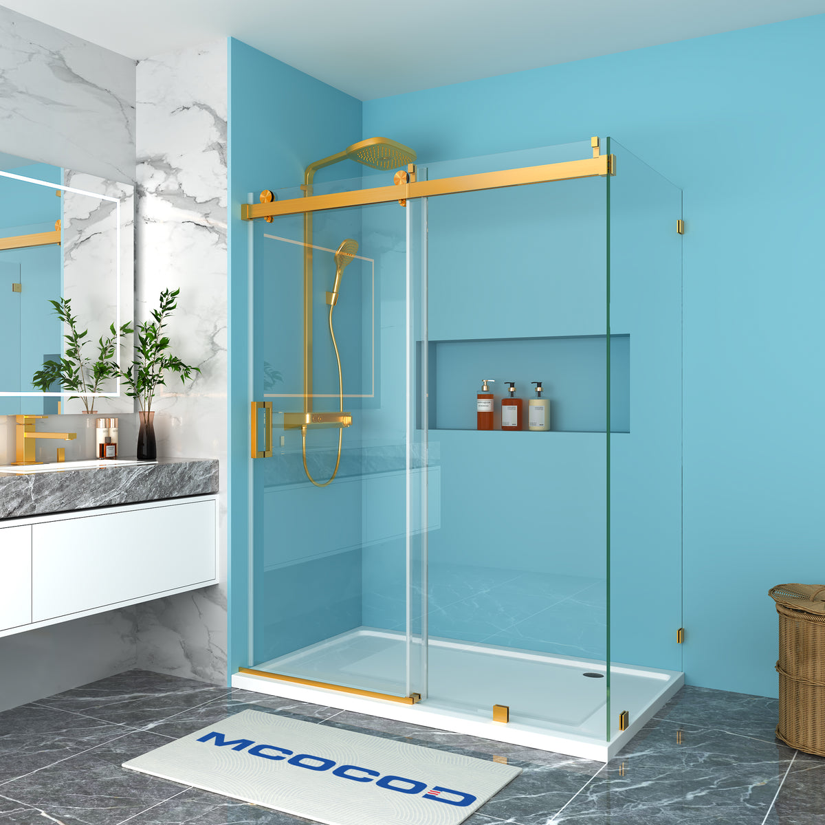Customize Soft-Closing Single Sliding Frameless Shower Enclosure - SS08-01