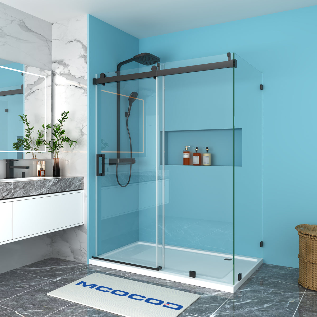 Customize Soft-Closing Single Sliding Frameless Shower Enclosure - SS08-01