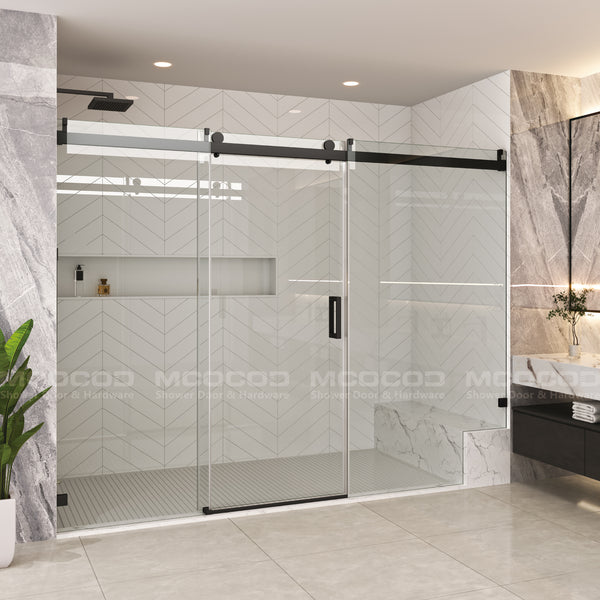 Customize for Large Openings Spaces Soft-Closing Single Sliding Frameless Shower Door - SS08-3A