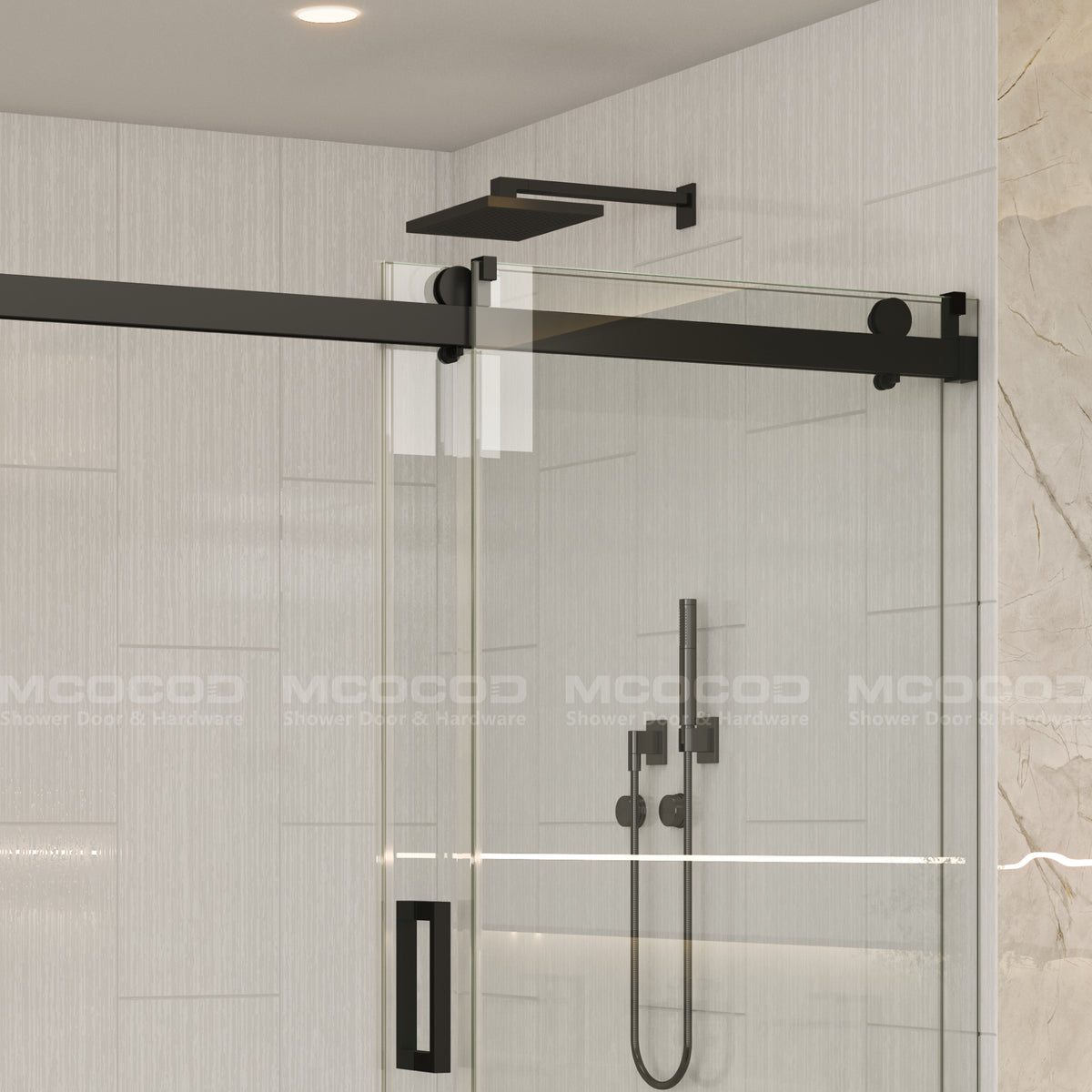 MCOCOD® Customize for Large Openings Spaces Soft-Closing Single Sliding Frameless Shower Door - SS08-3
