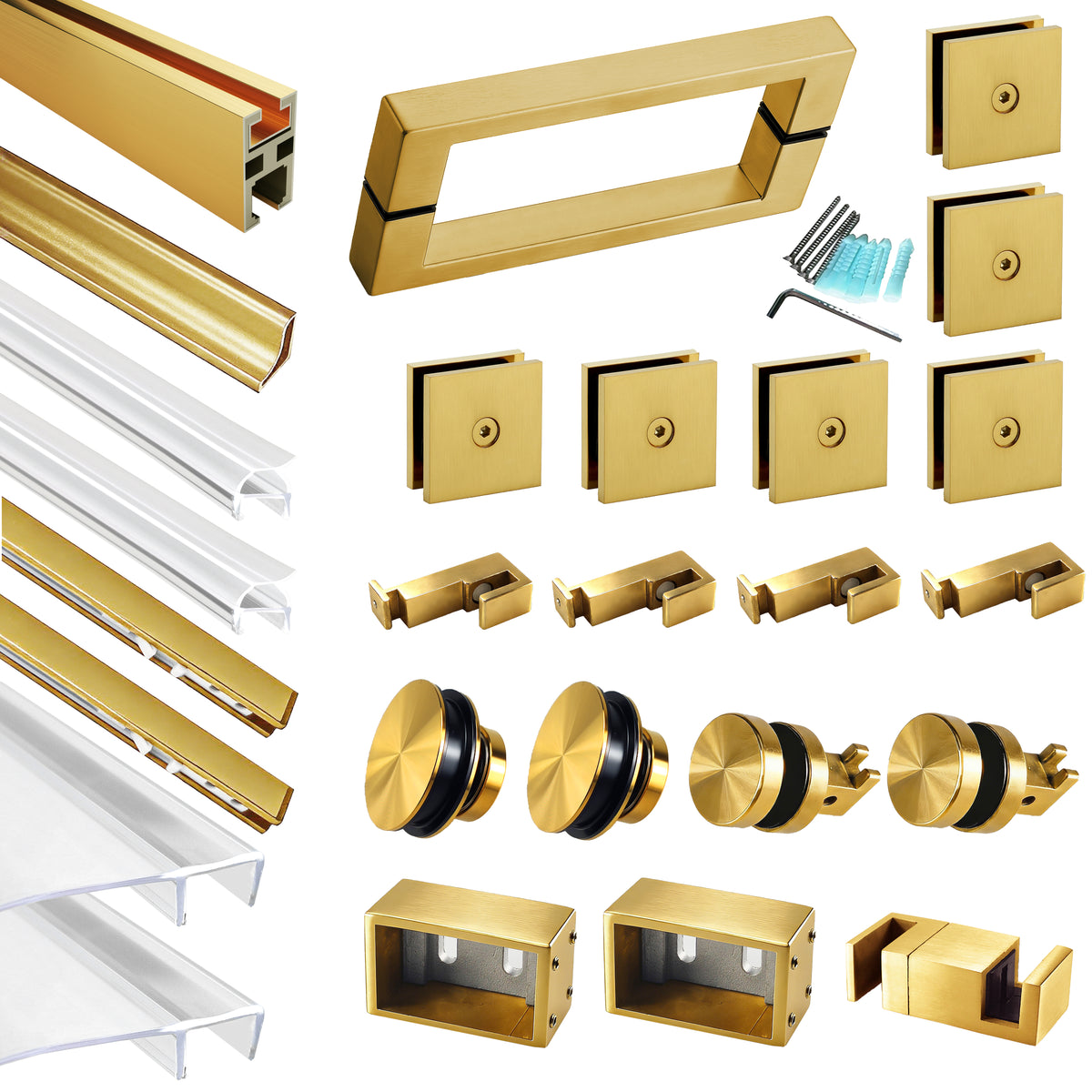 MCOCOD® Hardware Kit for Large Openings Spaces Soft-Closing Single Sliding Frameless Shower Door Suitable for 3/8" Glass