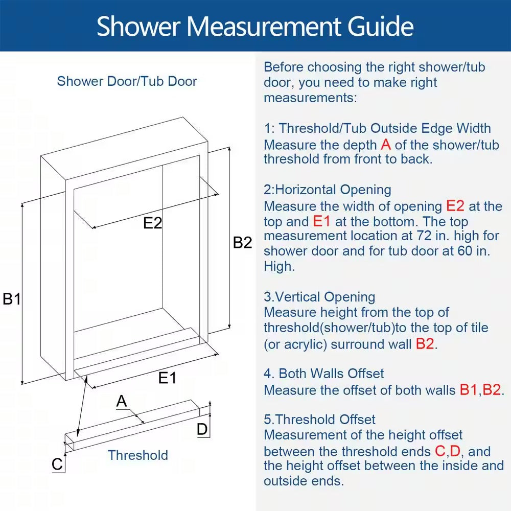 MCOCOD® Soft-Closing Single Sliding Frameless Shower Door - SS08