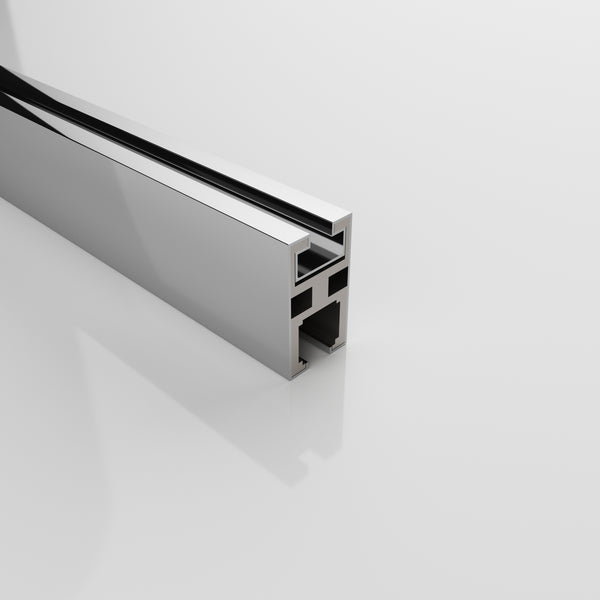 SS08 Guide Rail for Soft-Closing Double Sliding Frameless Shower Door