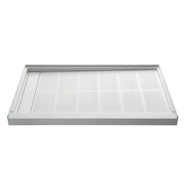 Left Drain Shower Base in Acrylic Solid Surface