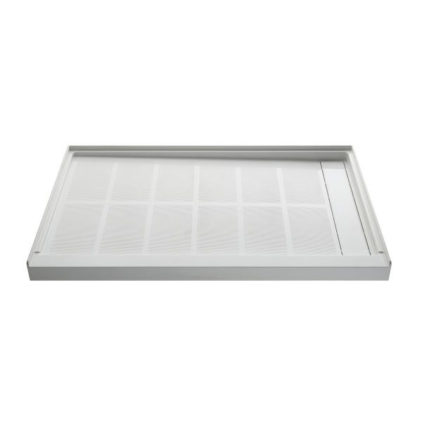 Right Drain Shower Base in Acrylic Solid Surface