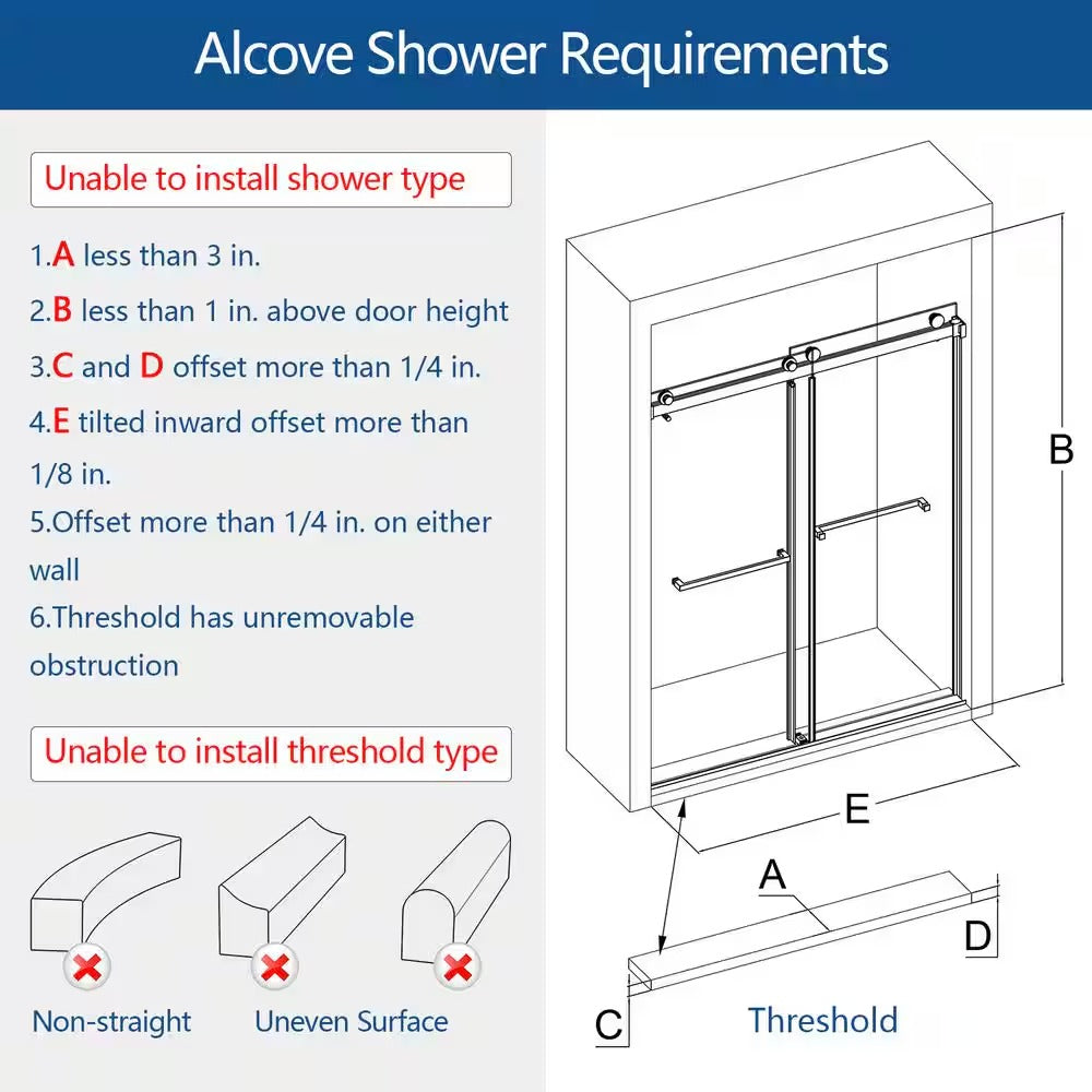 MCOCOD® Double Sliding Bathtub Shower Door with Two Towel Bars - DS01