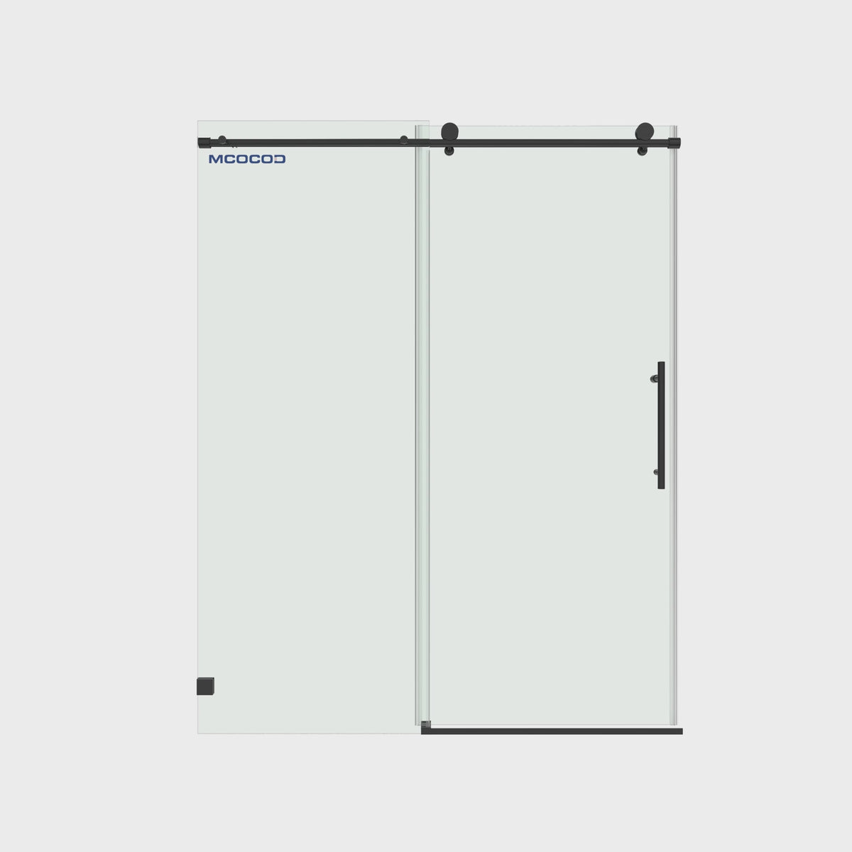 Soft-Closing Single Sliding Frameless Shower Door Round Guide Rail  - SS14